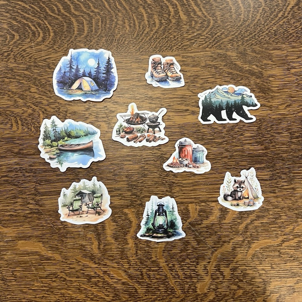Water‎ Color Camping Stickers Vinyl